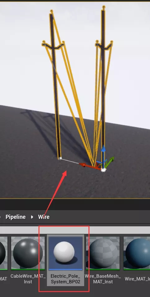 UE4蓝图样条制作电线杆案例教程